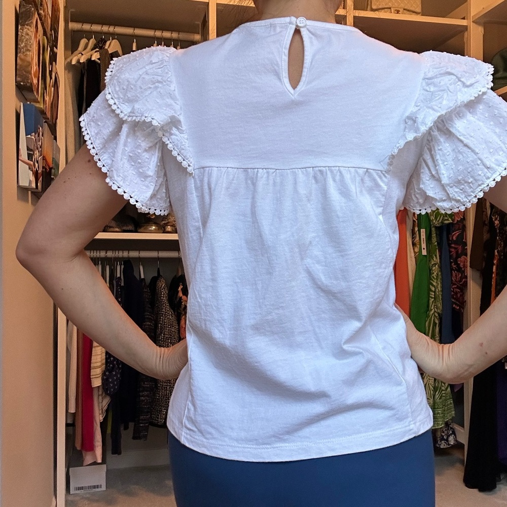 Aqua Dramatic Ruffle Sleeve Top - Picture 3 of 3